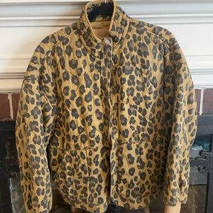 BLANKNYC Leopard Print Quilted Jacket